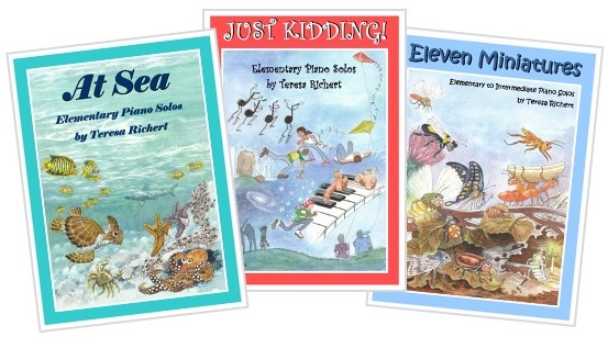 A few piano book covers - At Sea, Just Kidding! Eleven Miniatures